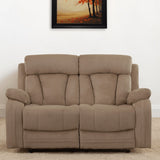 63" Beige Leather Match Recliner