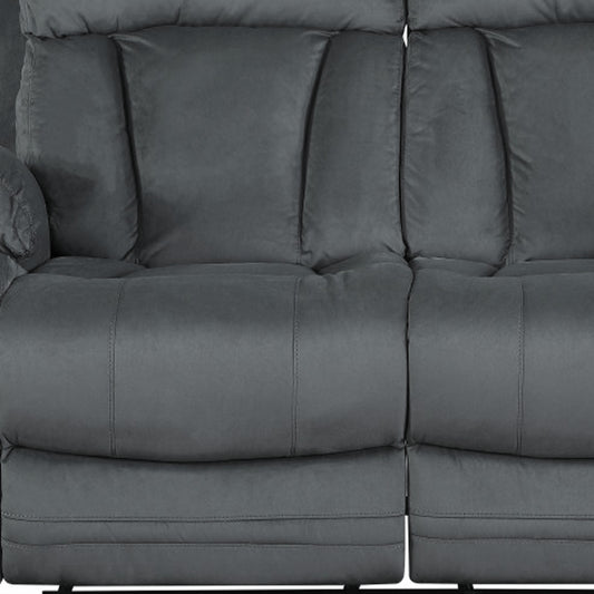 40" Modern Grey Fabric Loveseat