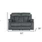 40" Modern Grey Fabric Loveseat