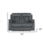 40" Modern Grey Fabric Loveseat