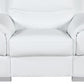 48" White And Silver Leather Match Club Chair