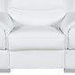 48" White And Silver Leather Match Club Chair