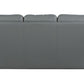 85" Gray Leather Sofa With Silver Legs