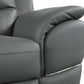 85" Gray Leather Sofa With Silver Legs