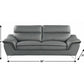 49" Gray And Silver Leather Match Convertible Chair