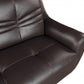 49" Brown Tufted Leather Match Club Chair
