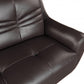 Leather Match Solid Color Flared Arms Club Chair Brown Legs