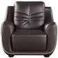 Leather Match Solid Color Flared Arms Club Chair Brown Legs