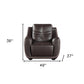 49" Brown Tufted Leather Match Club Chair