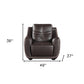 Leather Match Solid Color Flared Arms Club Chair Brown Legs