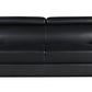 86" Black Leather Sofa With Silver Legs