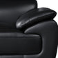 86" Black Leather Sofa With Silver Legs