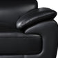 86" Black Leather Sofa With Silver Legs