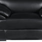 38" Black And White Genuine Leather Chair and a Half