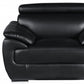 38" Black And White Genuine Leather Chair and a Half