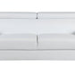 86" White Leather Sofa With Silver Legs