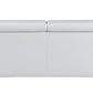 86" White Leather Sofa With Silver Legs