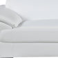 86" White Leather Sofa With Silver Legs