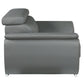 86" Gray Leather Sofa With Silver Legs