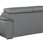 86" Gray Leather Sofa With Silver Legs