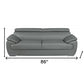 86" Gray Leather Sofa With Silver Legs