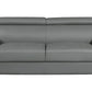 86" Gray Leather Sofa With Silver Legs