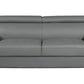 86" Gray Leather Sofa With Silver Legs