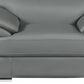 38" Gray And Silver Genuine Leather Chair and a Half