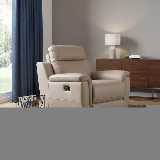41" Beige Fascinating Leather Reclining Chair