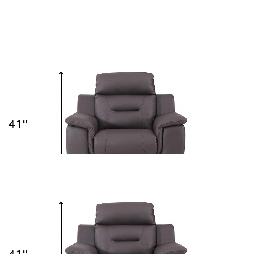 41" Brown Fascinating Leather Reclining Chair