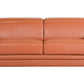 89" Camel Italian Leather Sofa With Silver Legs