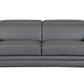 89" Dark Gray Italian Leather Sofa With Silver Legs