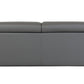 89" Dark Gray Italian Leather Sofa With Silver Legs