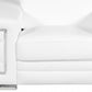 47" White And Silver Genuine Leather Arm Chair
