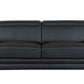 89" Black Italian Leather Sofa With Silver Legs