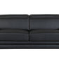 89" Black Italian Leather Sofa With Silver Legs