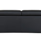 89" Black Italian Leather Sofa With Silver Legs
