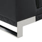 49" Black And Silver Genuine Leather Arm Chair