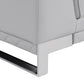 49" Dark Gray And Silver Genuine Leather Arm Chair