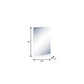 43" White Dresser Mount Frameless Bathroom Vanity Mirror