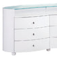 63" White Wood Six Drawer Double Dresser