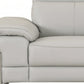 51" Gray And Silver Genuine Leather Chair and a Half