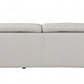 87" Light Gray Italian Leather Sofa With Silver Legs
