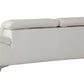 87" White Italian Leather Sofa With Silver Legs