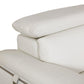 87" White Italian Leather Sofa With Silver Legs