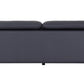 87" Blue Italian Leather Sofa With Silver Legs