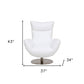 37" White And Silver Genuine Leather Lounge Chair