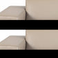 89" Beige Italian Leather Sofa With Silver Legs
