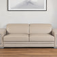 89" Beige Italian Leather Sofa With Silver Legs