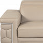 47" Beige And Silver Faux Leather Club Chair